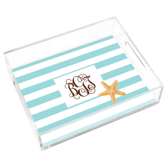 Starfish Stripe Lucite Trays
